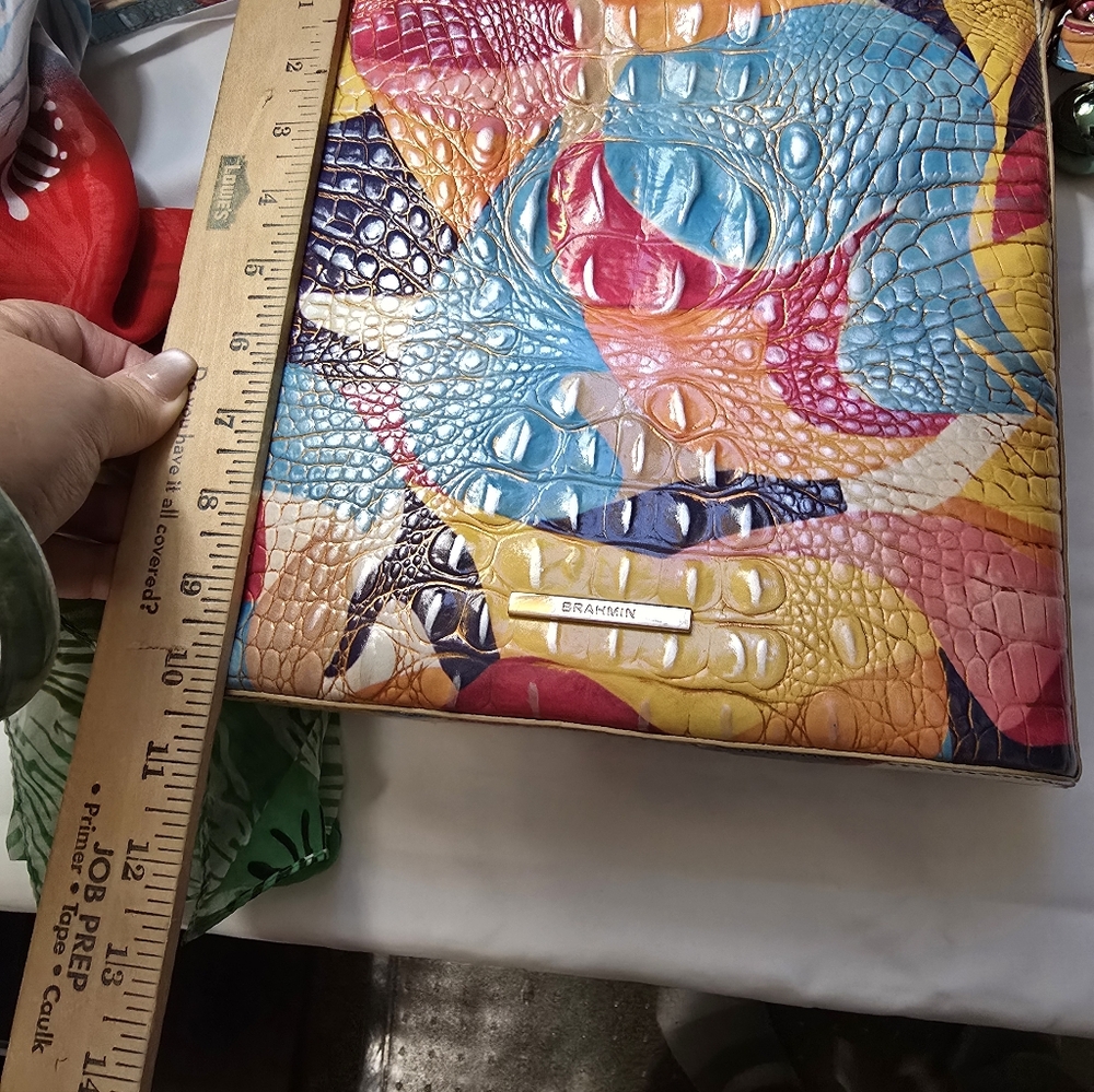 Brahmin Vibrant Patchwork Leather Shoulder/Crossb… - image 8